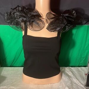 Free People Crop Ruffled Top (EUC) 17”PTP